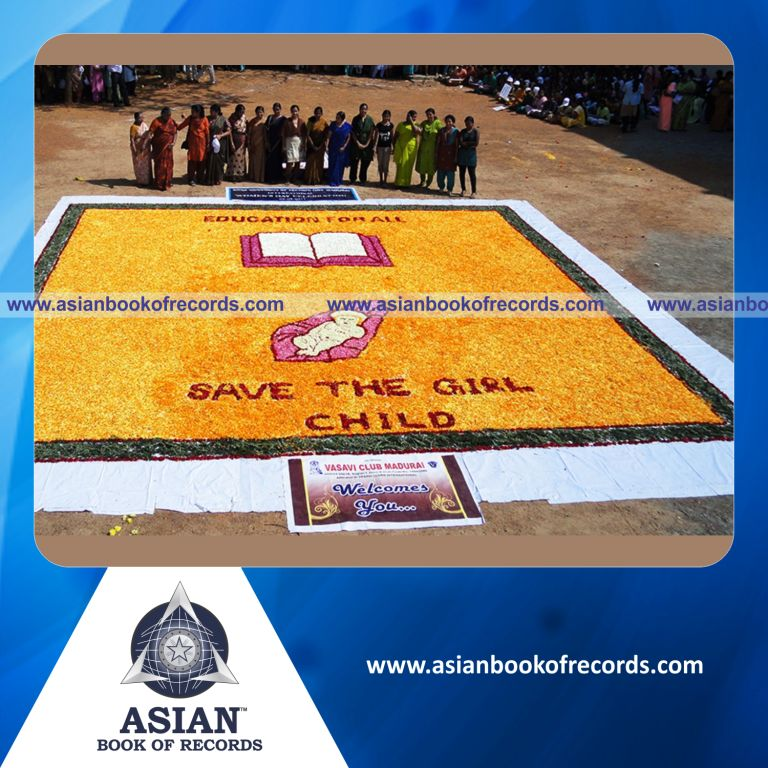 Largest Flower Mosaic by a Team