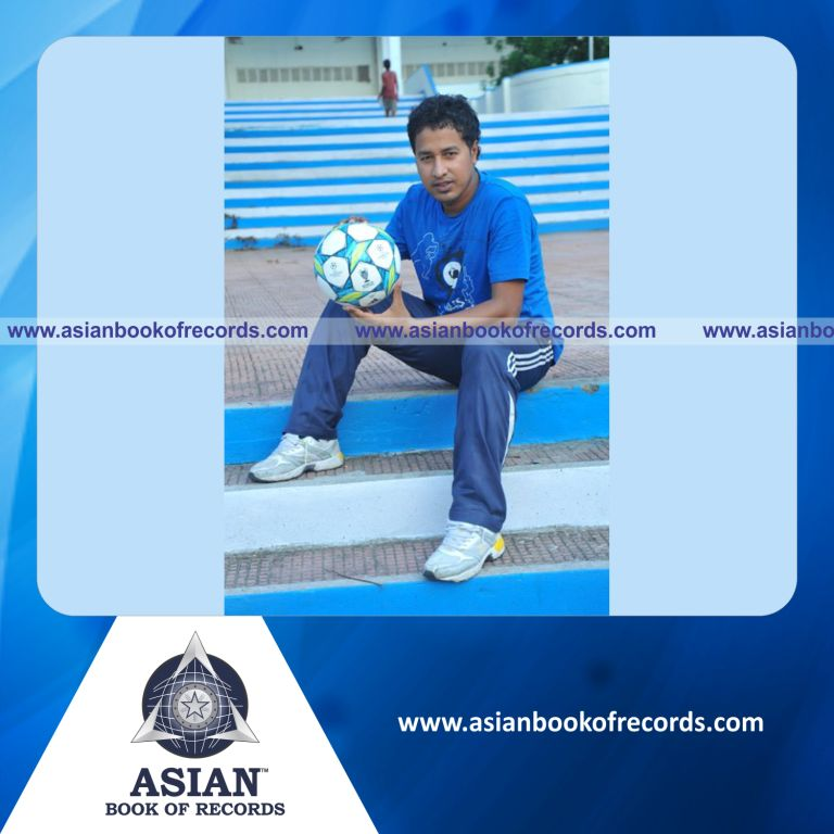 Highest Number of Steps towards Down while Balancing Football under his Feet by an Individual (Male)
