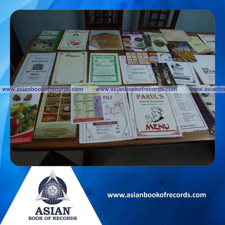 Highest Number of Hotel Menu Cards Collected by an Individual (Female)