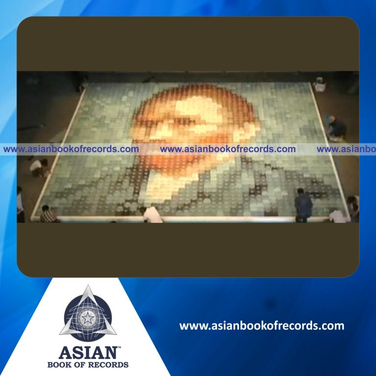 Largest Mosaic made with Polo Shirts of Vincent Van Gogh’s Self Portrait