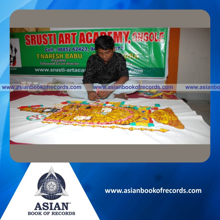 Largest Cone Painting of Lord Venkateswara by a Minor (Male)