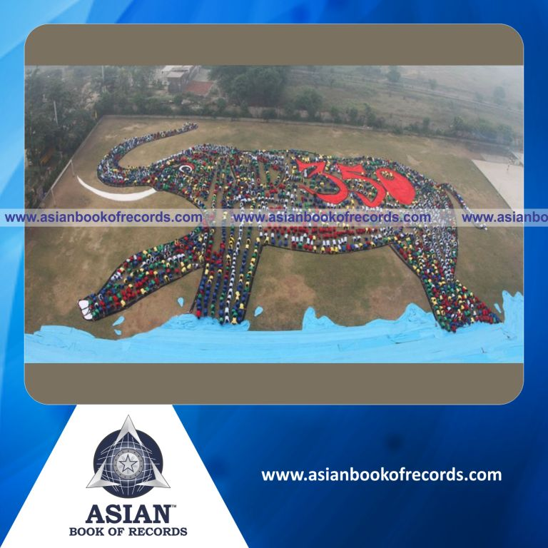 Highest Number of People Formed as an Elephant Image
