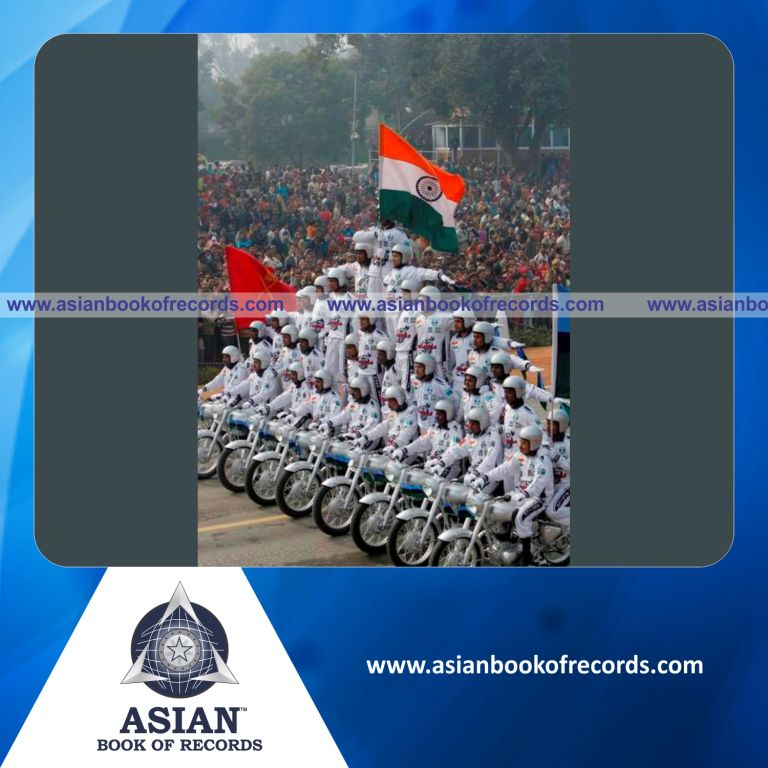 Highest Number of Participants in a Human Pyramid on a Motor Cycle