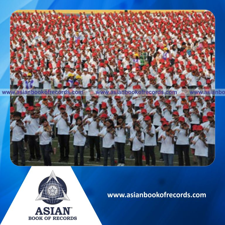 Highest Number of Students Playing Violin Simultaneously (Single Venue)