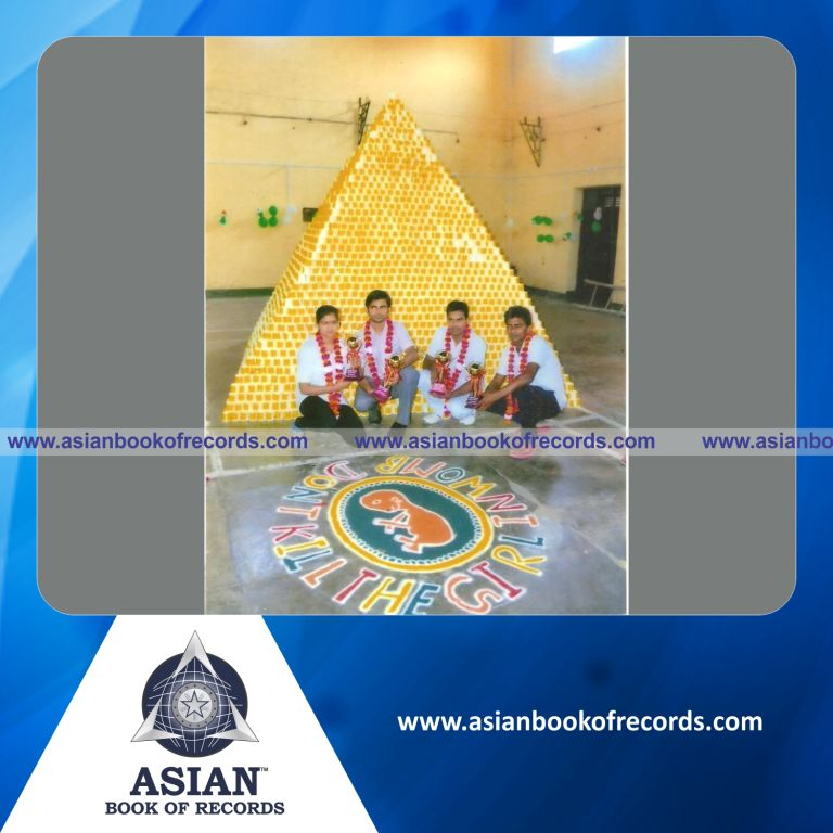 Highest Number of Coffee Cups used for making a Pyramid by a Team