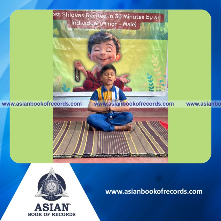 Highest Number of Shlokas Recited in 30 Minutes by an Individual (Minor - Male)
