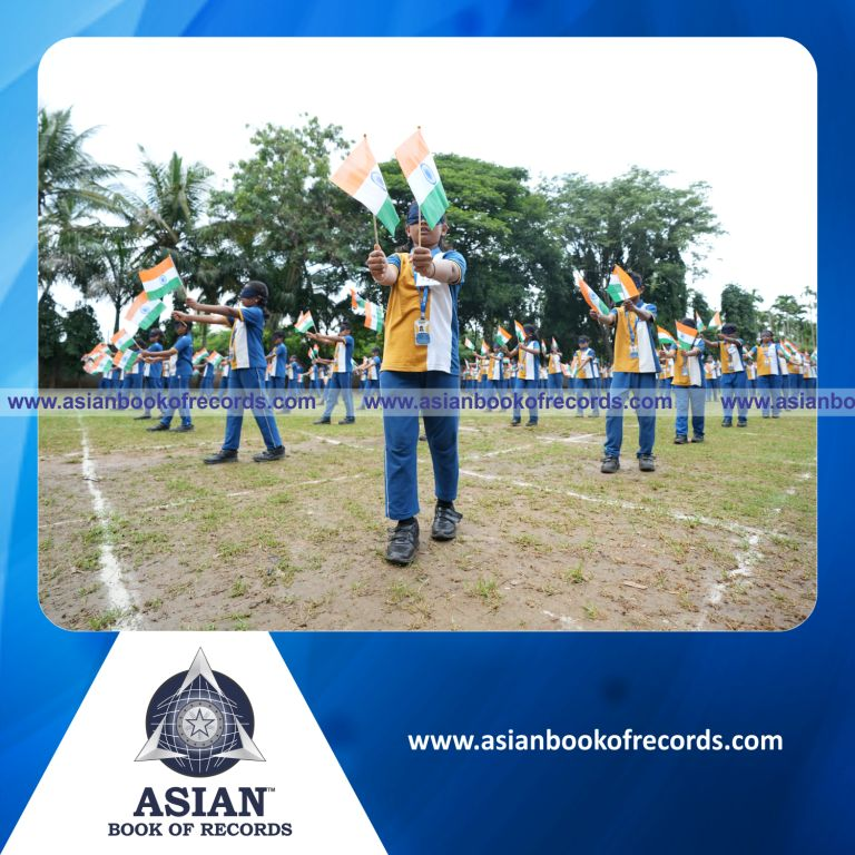 Highest Number of Participants Performing a Sports Drill while Blindfolded and Holding National Flag Simultaneously (Single Venue)