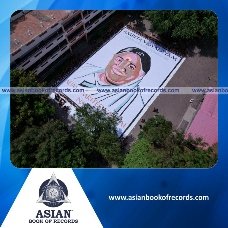 Largest Portrait Made with Origami Hearts by a Team