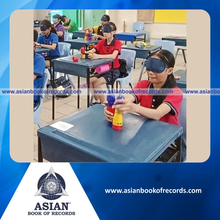 Highest Number of Participants Stacking Cups While Blindfolded
