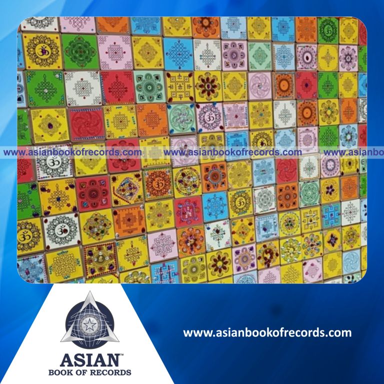 Highest Number of Kolam Art Pieces Displayed on Coasters
