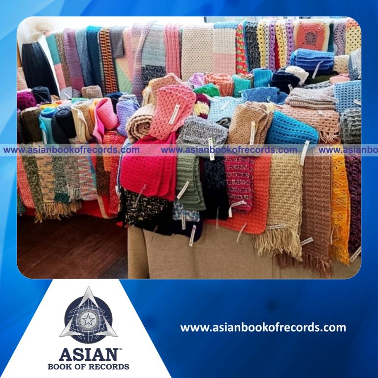Highest Number of Crocheted Scarves Displayed