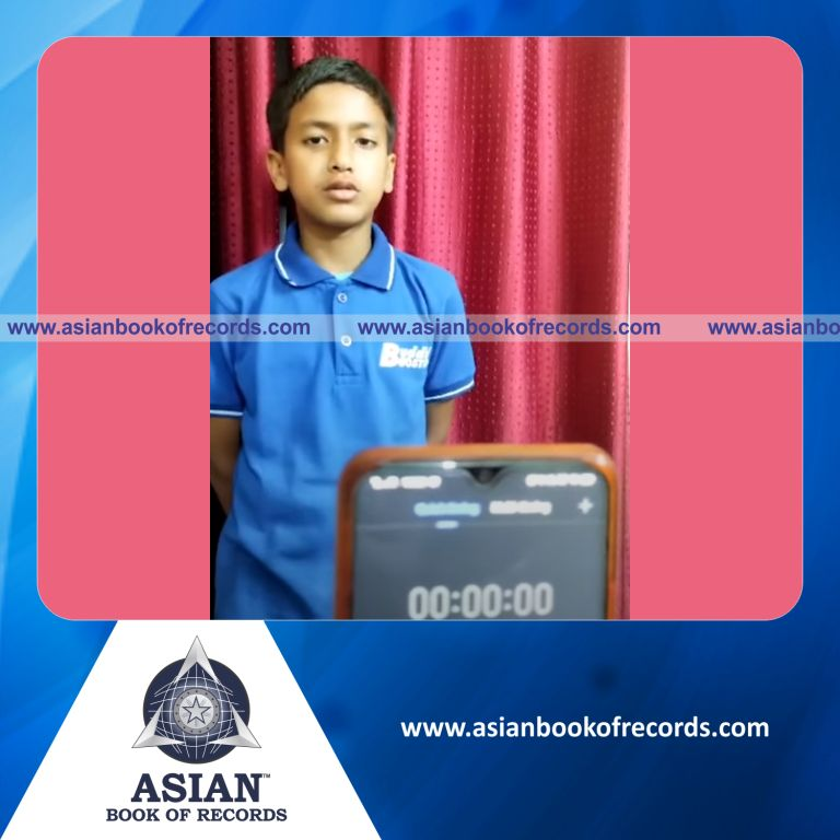 Highest Number of 3-Digit Multiplication Tables Recited in One Minute by a Kid