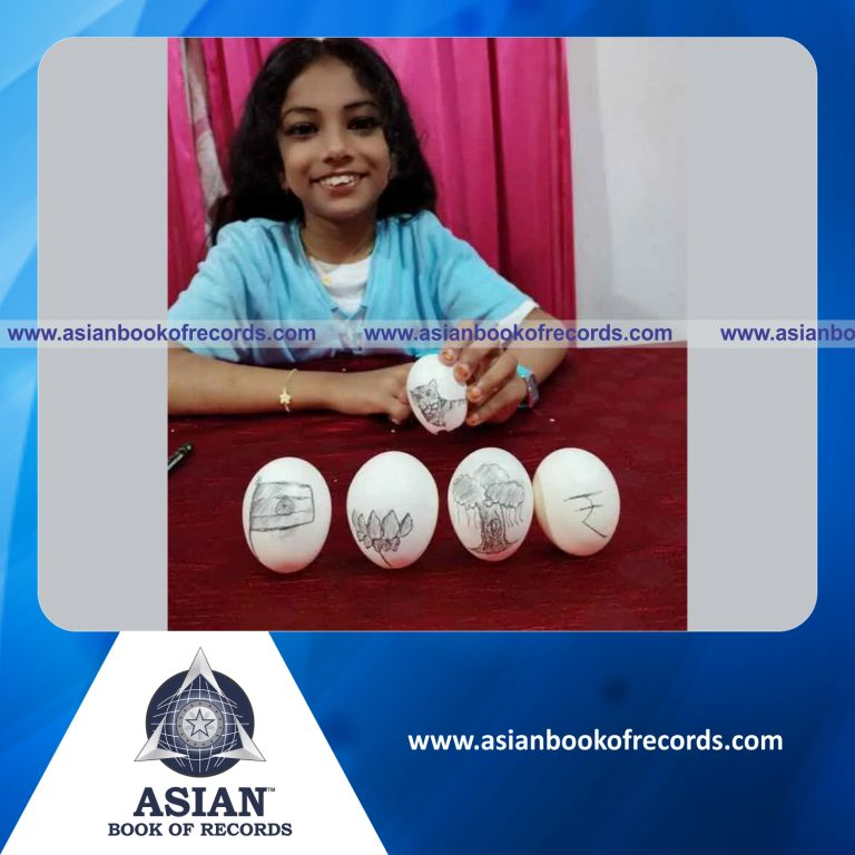 Highest Number of Pencil Drawings Made on Eggshells by an Individual (Minor-Female)