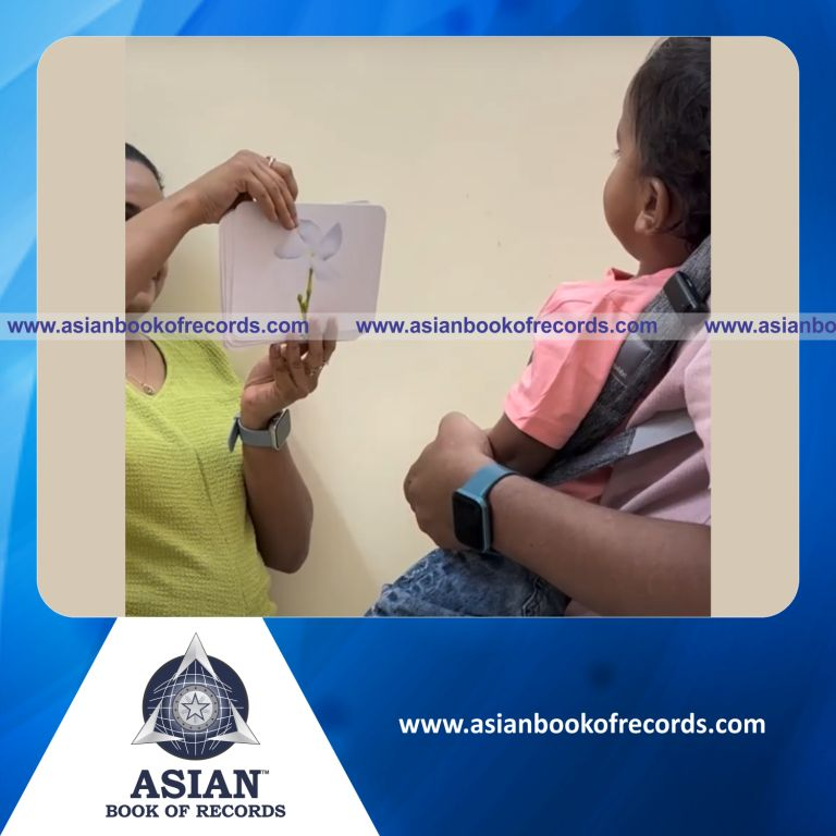 Highest Number of Flowers Identified and Recited Through Flashcards by a Toddler