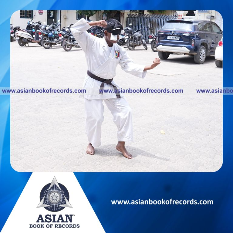 Fastest Time to Identify and Perform 7 Karate Katas while Blindfolded by an Individual (Minor-Male)