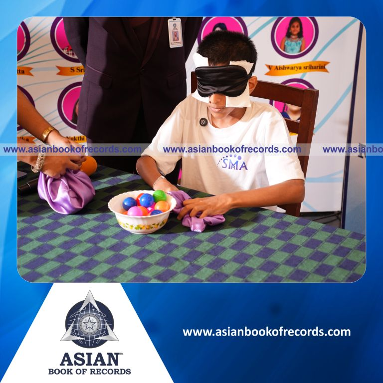 Highest Number of Colour Balls Identified while Blindfolded from a Pouch in Three Minutes by an Individual (Minor-Male)