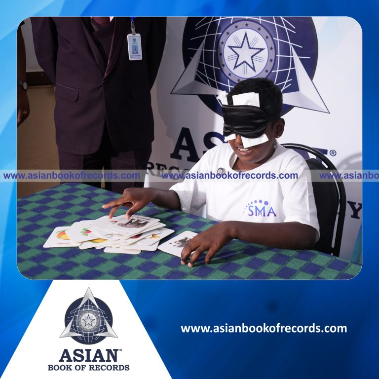 Fastest Time to Identify 50 Flash Cards while Blindfolded by an Individual (Minor – Male)