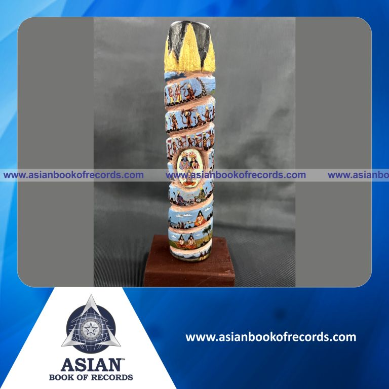 Highest Number of Figures in the Ram Setu Story on the Smallest Piece of Sandalwood