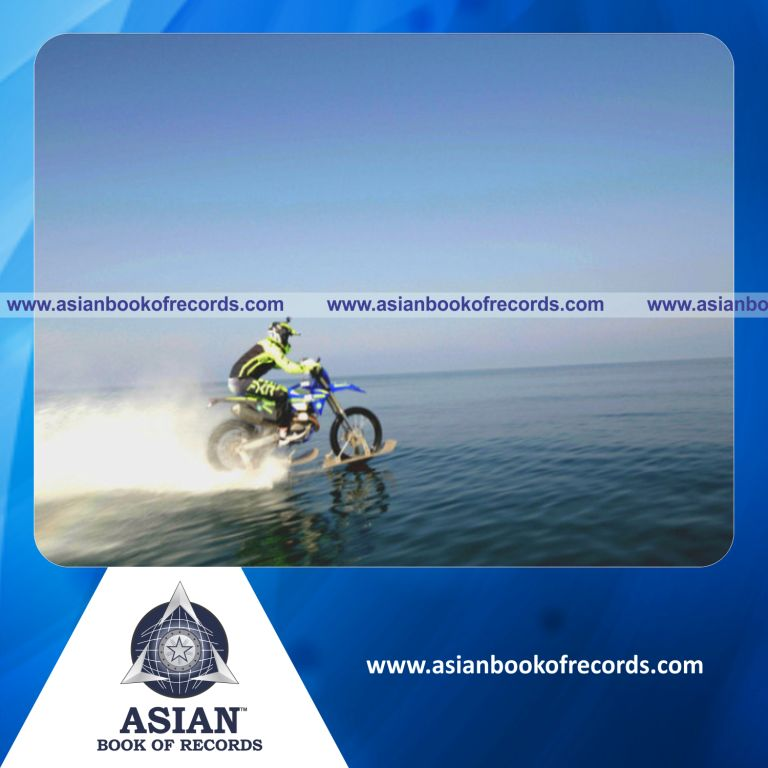 Longest Distance Driven over Open Water by Motorcycle by an Individual (Male)