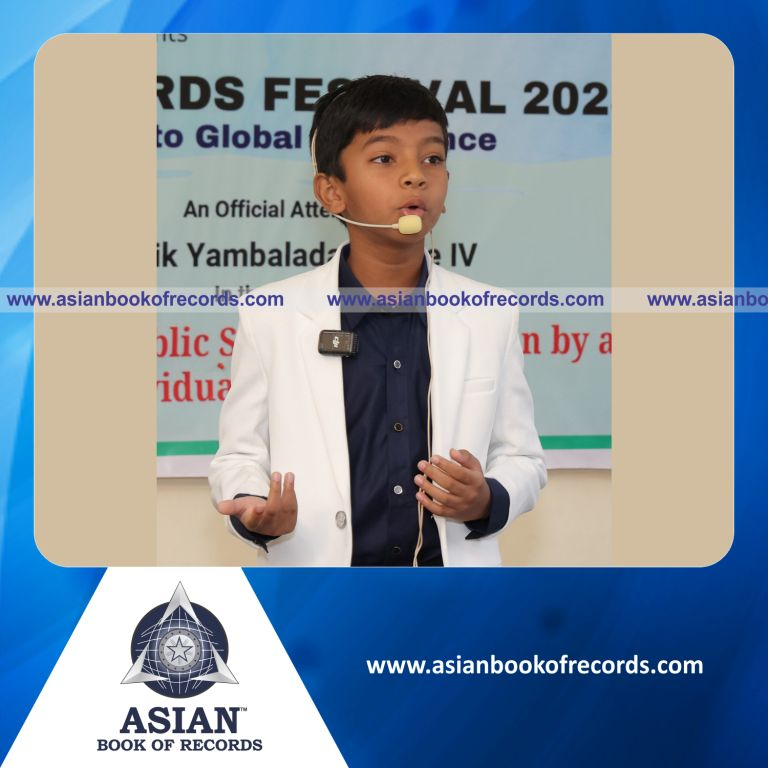 Longest Public Speaking Marathon by an Individual (Minor-Male)