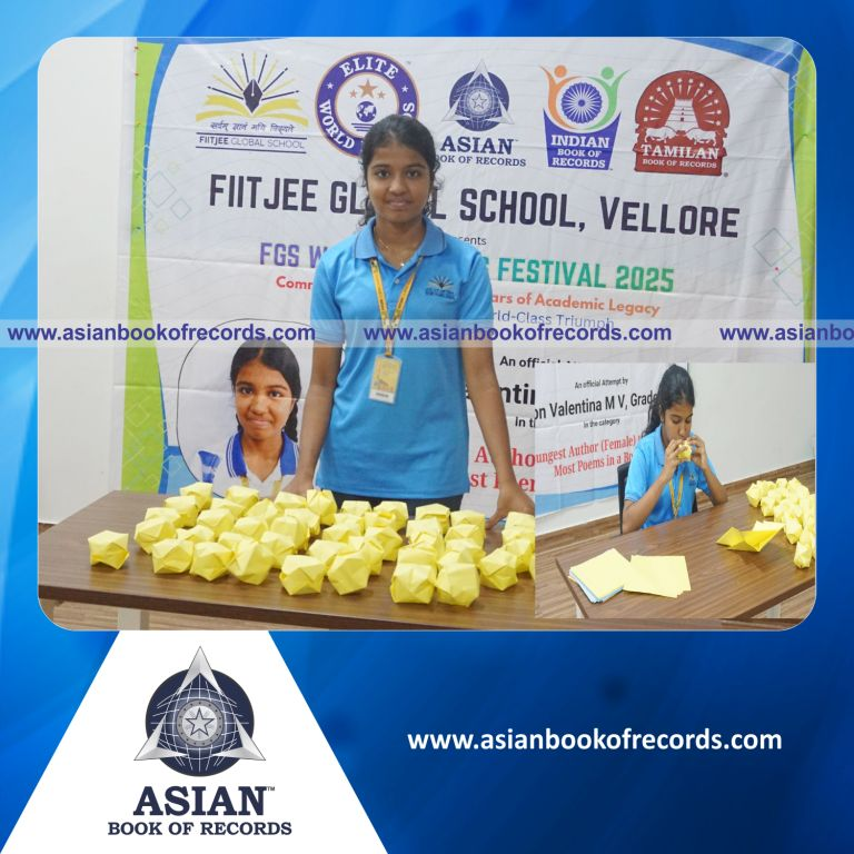 Highest Number of Origami Balls Made in 1 Hour by an Individual (Minor - Female)