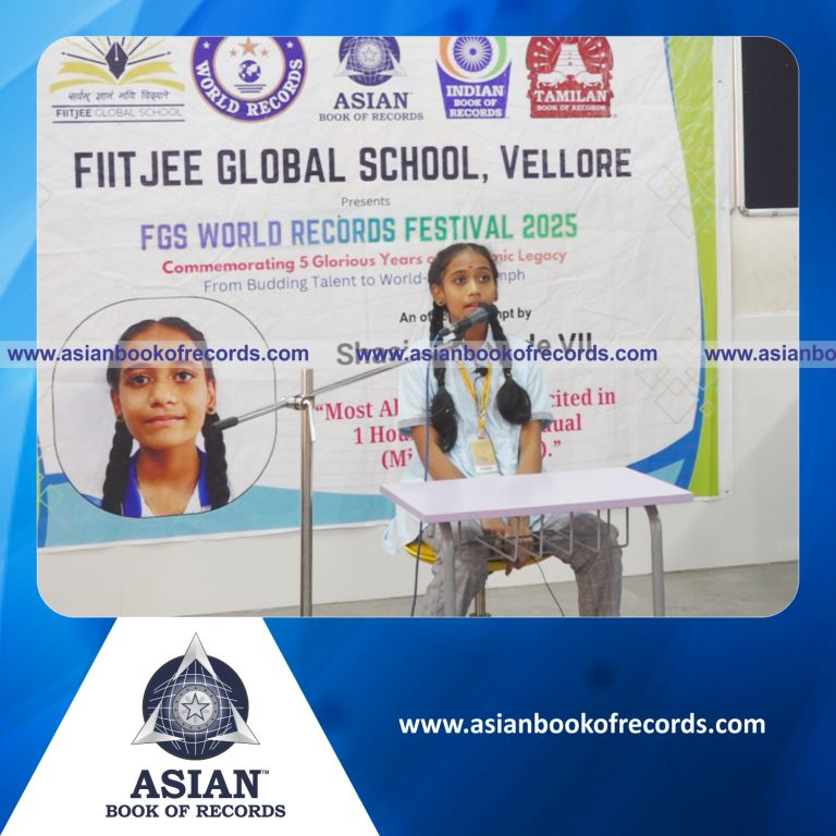 Highest Number of Abbreviations Recited in 30 Minutes by an Individual (Minor-Female)
