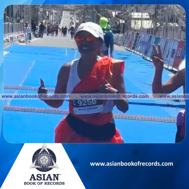Fastest Completion of a Full Marathon in a 9-Yard Saree at Highest Altitude